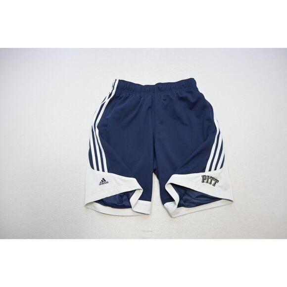 Adidas Gym Shorts ClimaLite Blue Pittsburgh Panthers Pockets Mens Size Medium - Picture 1 of 7